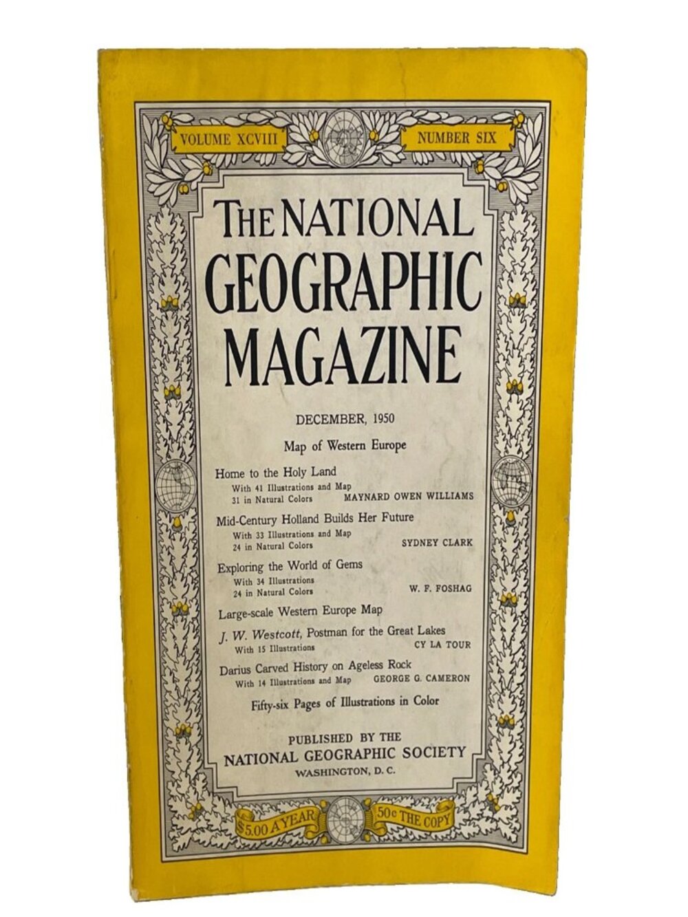 National Geographic Magazine Dec 1950 Israel Holy Land Vol 98 No 6 No Map